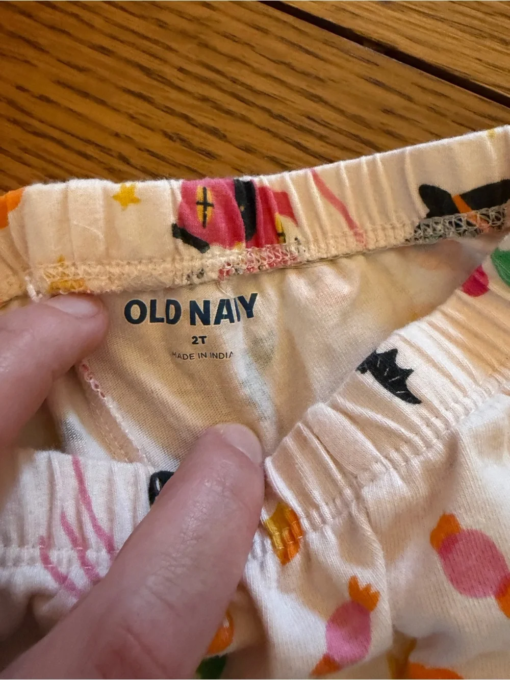 Old Navy White Halloween Set with Orange Pumpkins & Multicolor Prints